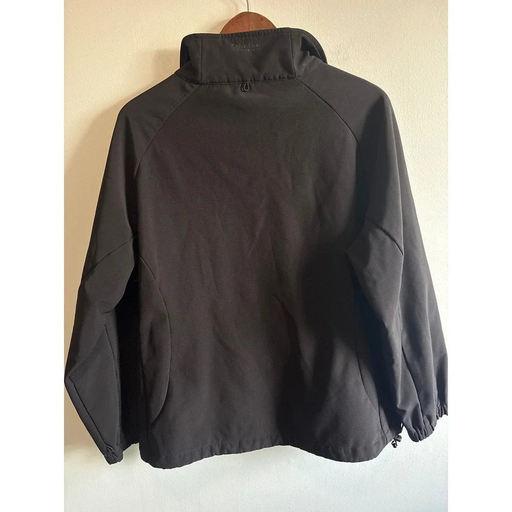 Calvin Klein Performance Womens Black Softshell Fleece Lined Full Zip Jacket XL